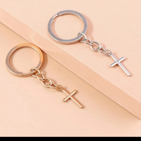 Accessories - 2 piece Gold & Silver Cross Keychains